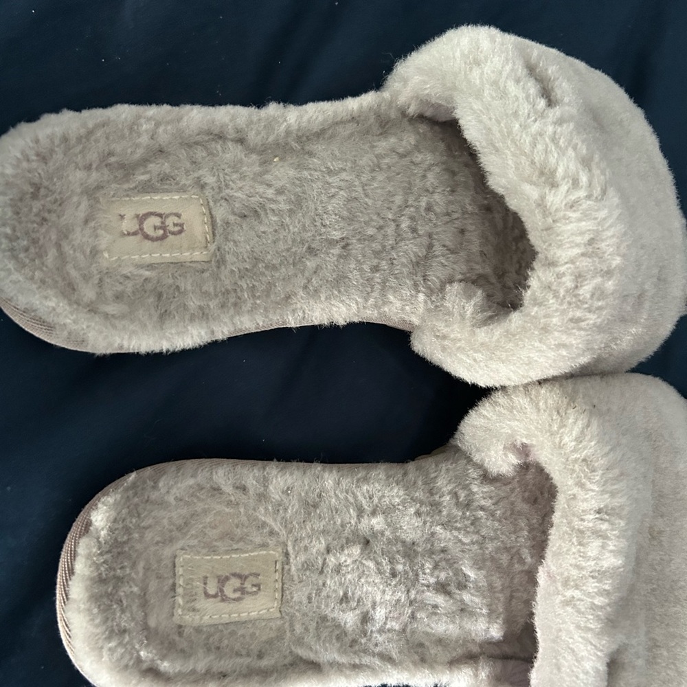 UGG Plush Cream Slippers